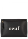 LOEWE T OEUF BLACK LEATHER POUCH