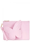 SOPHIA WEBSTER FLOSSY LIGHT PINK LEATHER POUCH