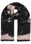 VALENTINO PANTHER-PRINT CASHMERE BLEND SCARF