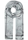 ARMANI COLLEZIONI GREY FLORAL-PRINT SILK SCARF