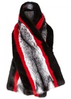 LILLY E VIOLETTA LILLY E VIOLETTA RED STRIPED MINK SCARF