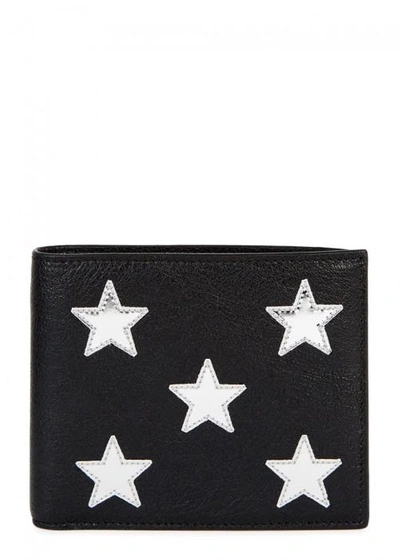 Saint Laurent Metallic-star Leather Bi-fold Wallet, Black/silver