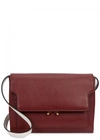 MARNI TRUNK BURGUNDY LEATHER CLUTCH