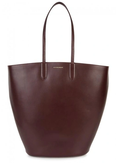 Alexander Mcqueen Large Burgundy Leather Basket Bag