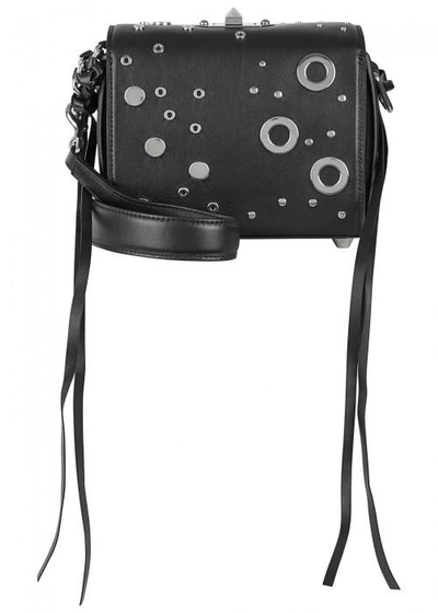 Alexander Mcqueen Box Bag 19 Embellished Leather Bag In Black