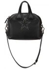 GIVENCHY NIGHTINGALE SMALL BLACK STAR LEATHER TOTE