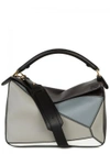 LOEWE PUZZLE BLACK AND GREY LEATHER TOTE