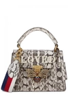 GUCCI QUEEN MARGARET EMBELLISHED PYTHON TOTE