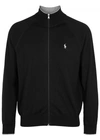 POLO RALPH LAUREN BLACK ZIPPED COTTON CARDIGAN