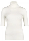 VALENTINO IVORY RIBBED STRETCH-KNIT JUMPER