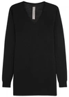 RICK OWENS BLACK FINE-KNIT WOOL JUMPER