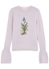 ALTUZARRA BOVARY LILAC EMBROIDERED STRETCH WOOL JUMPER