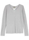 ARMANI COLLEZIONI GREY WAFFLE-KNIT JUMPER