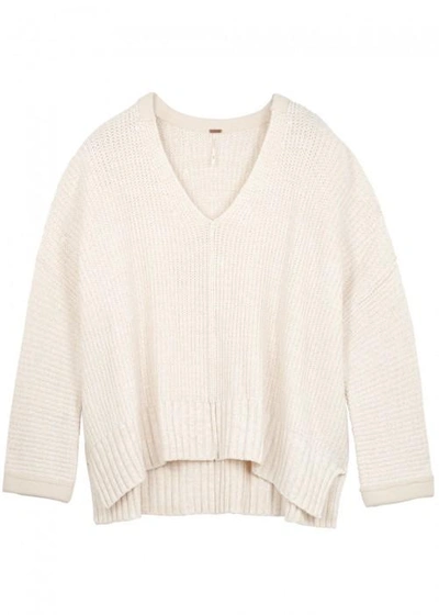 Free People Take Over Me Cotton Blend Jumper In White