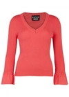 BOUTIQUE MOSCHINO CORAL RIBBED WOOL JUMPER