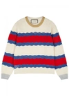 GUCCI LACE-PANELLED WOOL JUMPER