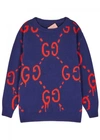 GUCCI GHOST INTARSIA WOOL JUMPER