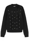 RED VALENTINO BLACK EMBELLISHED WOOL JUMPER