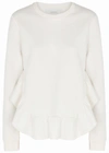 STELLA MCCARTNEY IVORY RUFFLE-HEM JERSEY SWEATSHIRT