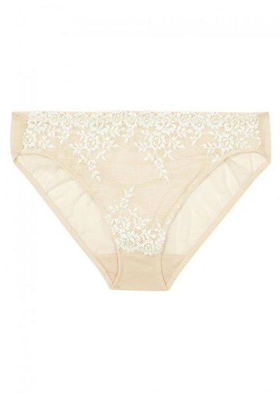 Wacoal Embrace Lace Blush Tulle Briefs In Neutral