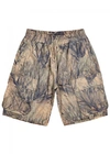YEEZY OLIVE PRINTED COTTON SHORTS