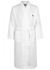 POLO RALPH LAUREN WHITE WAFFLE-KNIT COTTON ROBE