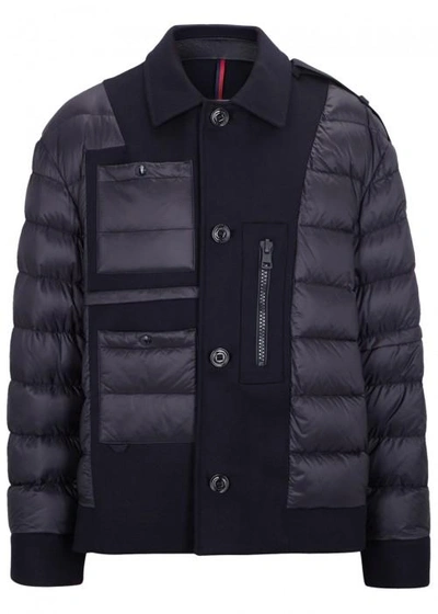 Moncler Padded Virgin Wool And Shell Down Jacket In Black