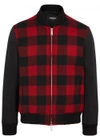 DSQUARED2 PLAID WOOL AND SHELL BOMBER JACKET
