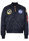 Alpha Industries Nasa Embroidered Bomber Jacket In Blue