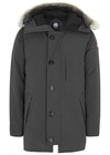 CANADA GOOSE CHATEAU CHARCOAL FUR-TRIMMED TWILL PARKA