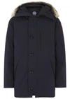 CANADA GOOSE CHATEAU NAVY FUR-TRIMMED TWILL PARKA