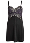 WACOAL LACE AFFAIR BLACK JERSEY CHEMISE,2553132