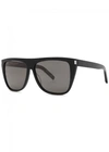Saint Laurent Men's Flat Top Square Sunglasses, 59mm In Black