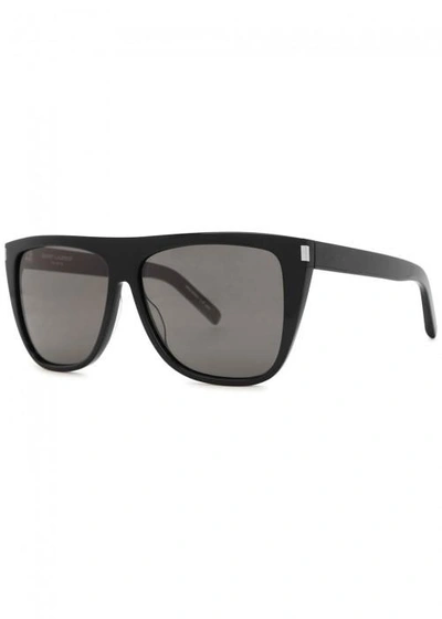 Saint Laurent Men's Original Sl 1 Rectangular 59mm Sunglasses In Black