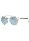 DIOR SO REAL MIRRORED CLUBMASTER-STYLE SUNGLASSES