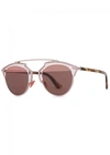 DIOR SO REAL PINK CLUBMASTER-STYLE SUNGLASSES