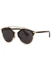 DIOR SO REAL MIRRORED CLUBMASTER-STYLE SUNGLASSES