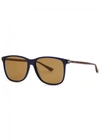 GUCCI NAVY RECTANGLE-FRAME SUNGLASSES