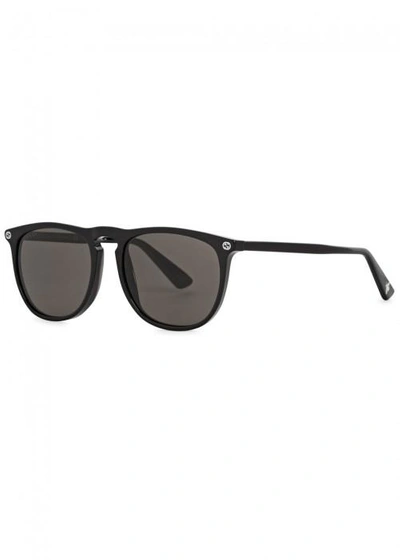 Gucci Black Oval-frame Sunglasses