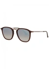 RAY BAN BROWN MIRRORED SQUARE-FRAME SUNGLASSES