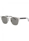 BOTTEGA VENETA SILVER-TONE CLUBMASTER-STYLE SUNGLASSES