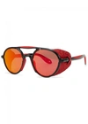 GIVENCHY 7038/S RED MIRRORED ROUND-FRAME SUNGLASESS