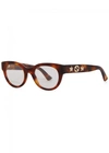 GUCCI TORTOISESHELL OVAL-FRAME OPTICAL GLASSES