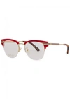 GUCCI GLITTERED CLUBMASTER-STYLE OPTICAL GLASSES