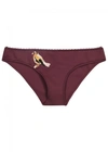 STELLA MCCARTNEY BURGUNDY EMBROIDERED BIKINI BRIEFS