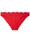 STELLA MCCARTNEY RED EYELET-EMBROIDERED BIKINI BRIEFS