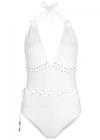 ON THE ISLAND ON THE ISLAND WHITE CUT-OUT HALTERNECK SWIMSUIT