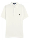 POLO RALPH LAUREN WHITE SLIM PIQUÉ COTTON POLO SHIRT