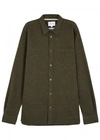 NORSE PROJECTS HANS DARK GREEN COTTON SHIRT