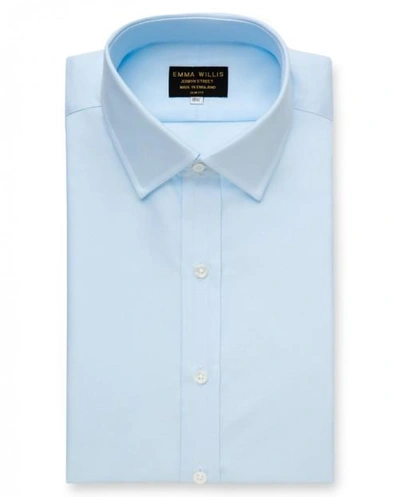 Emma Willis Blue Double-cuff Cotton Shirt In Ice Blue
